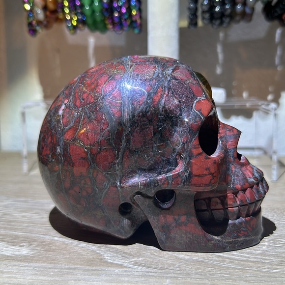 5” Brecciated Jasper Third Eye Skull - Picture 5 of 7